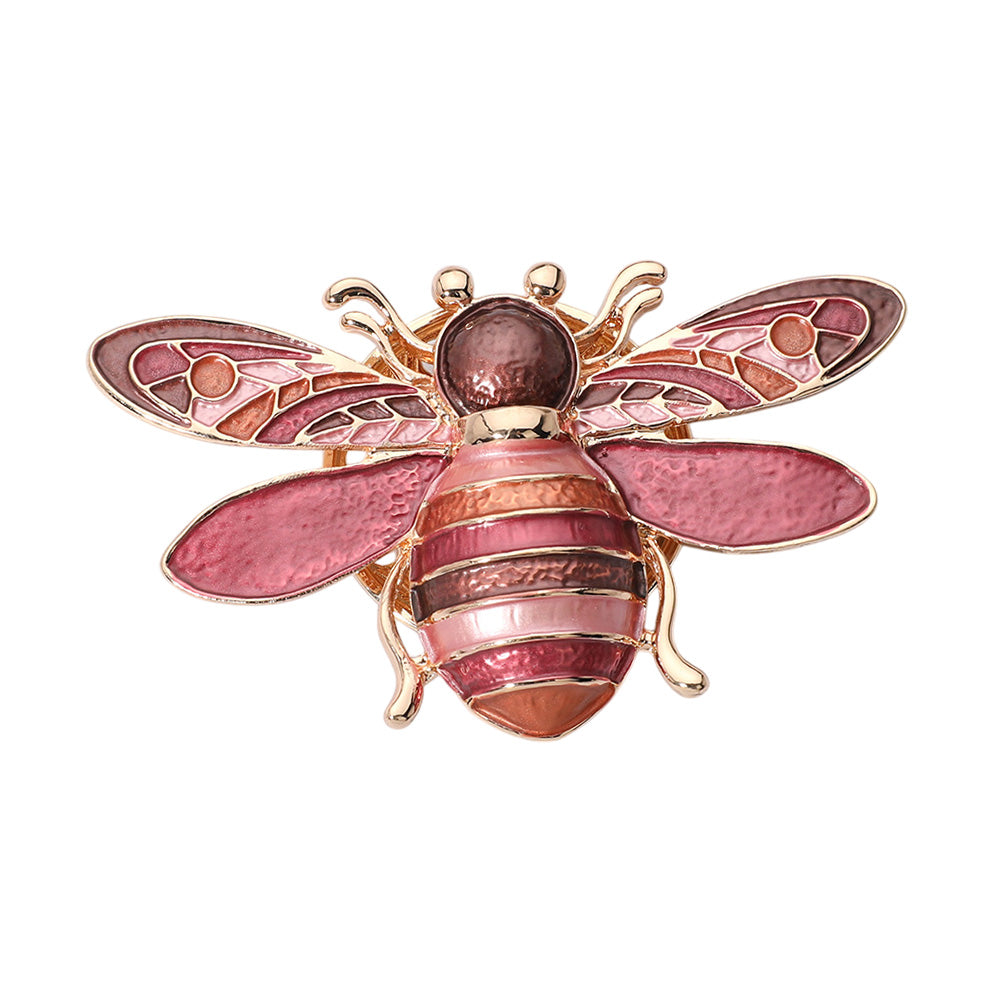 Colored Metal Honey Bee Magnetic Brooch