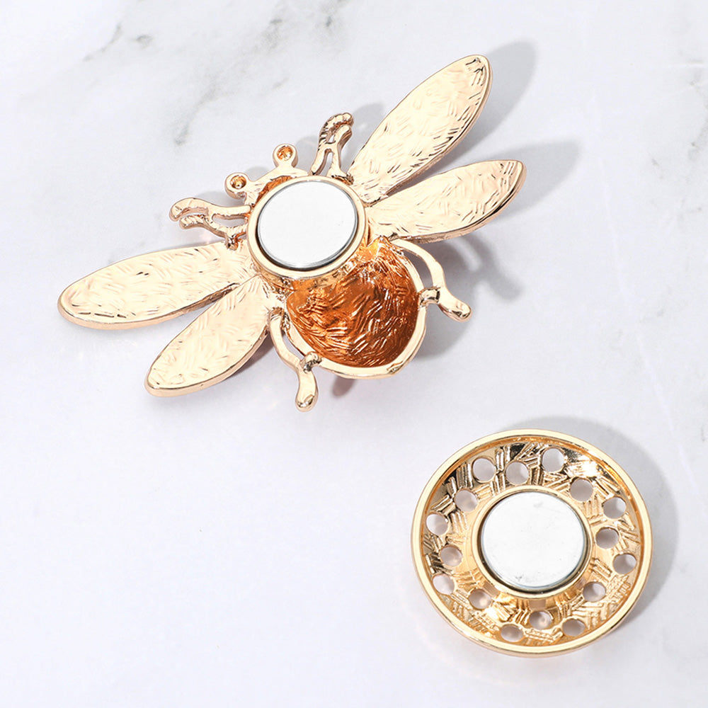 Colored Metal Honey Bee Magnetic Brooch