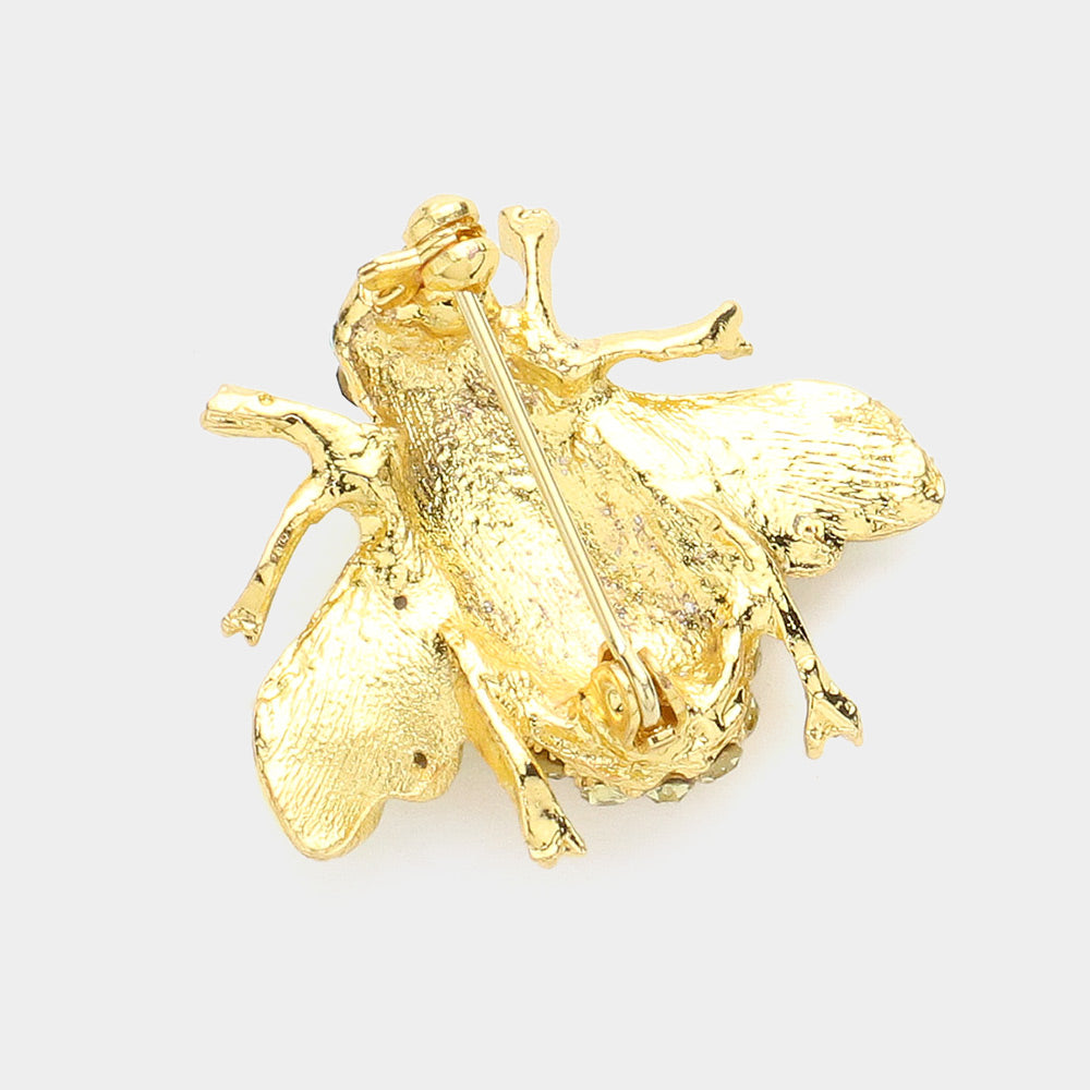 Honey Bee Crystal Rhinestone Pin Brooch