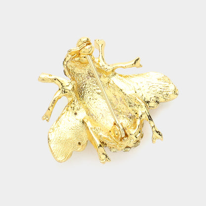 Honey Bee Crystal Rhinestone Pin Brooch