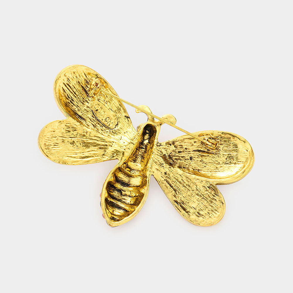 Rhinestone Honey Bumble Bee Pin Brooch
