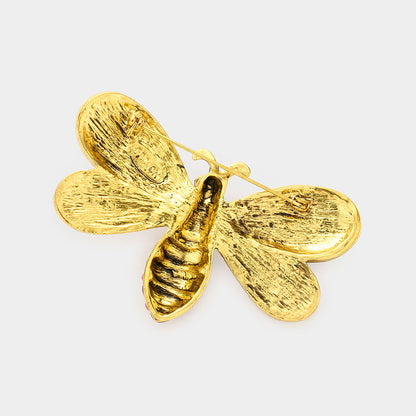 Rhinestone Honey Bumble Bee Pin Brooch