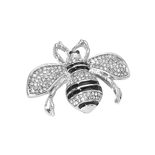 Crystal Paved Honey Bee Pin Brooch