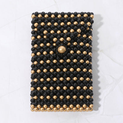 100 Black Women Pearl Beaded Phone Holder Crossbody Bag