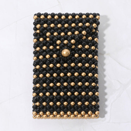 100 Black Women Pearl Beaded Phone Holder Crossbody Bag