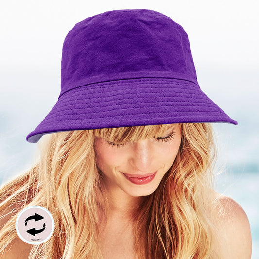 Reversible Solid Bucket Hat Purple
