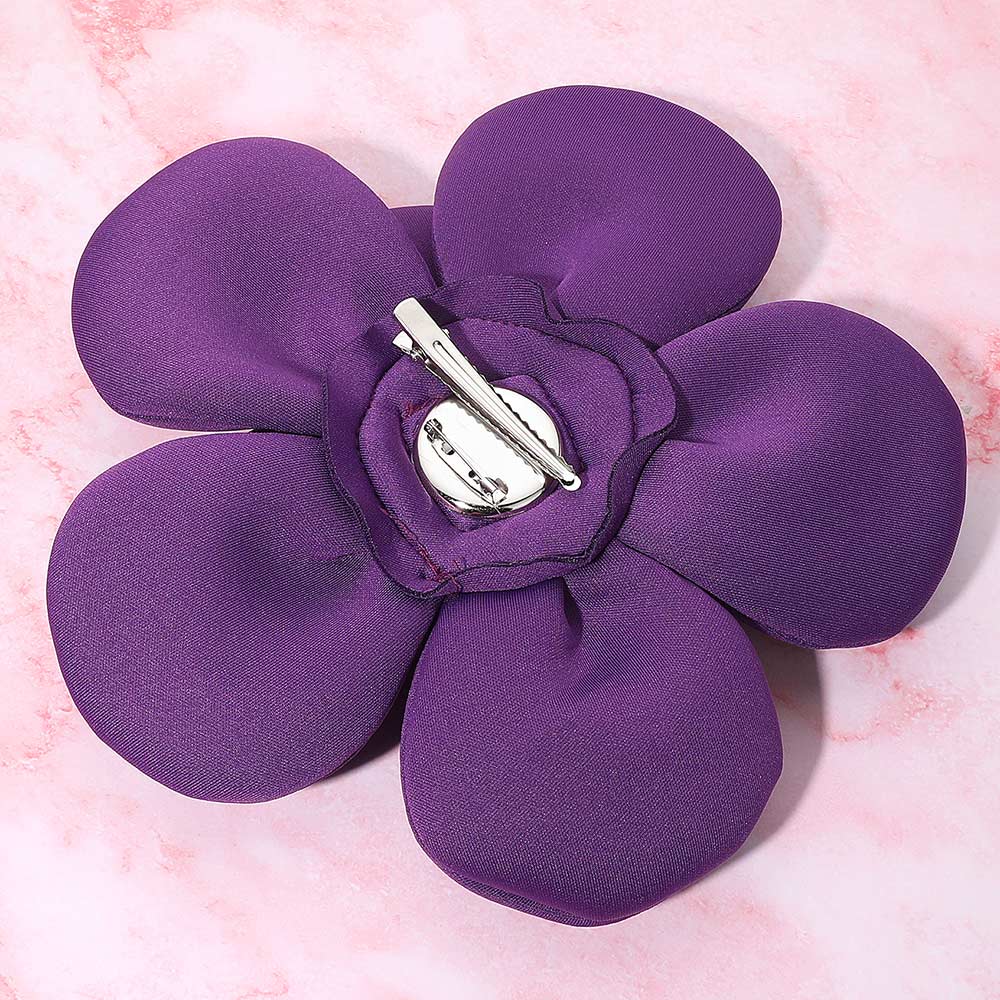 Bold Fabric Flower Statement Hair Clip Pin Brooch