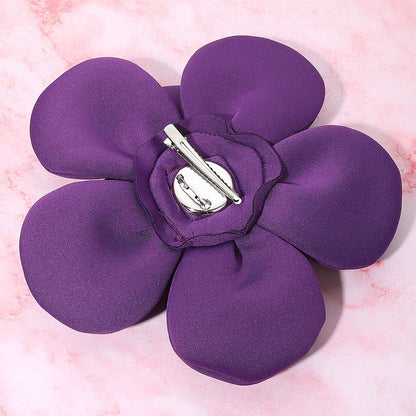 Bold Fabric Flower Statement Hair Clip Pin Brooch