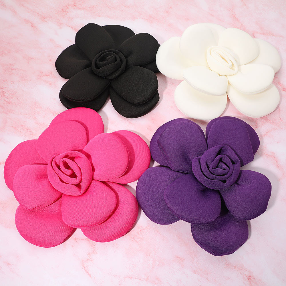 Bold Fabric Flower Statement Hair Clip Pin Brooch