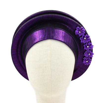 Floral Accent Structured Turban Hair Wrap