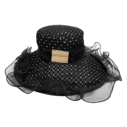 Elegant Feather Floral Accent Fascinator Headband Hair Clip Dressy Hat Black