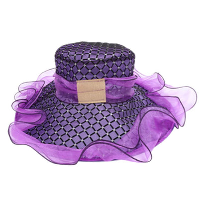 Elegant Feather Floral Accent Fascinator Headband Hair Clip Dressy Hat Lavender
