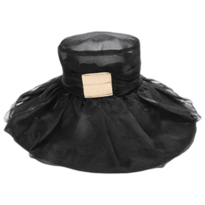 Bold Floral Accent Fascinator Headband Hair Clip Statement Dressy Hat Black