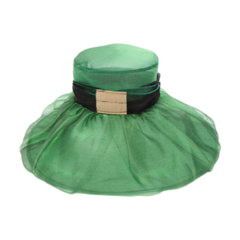 Bold Floral Accent Fascinator Headband Hair Clip Statement Dressy Hat Green