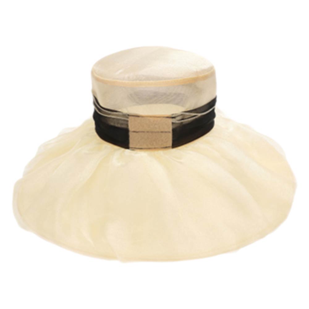 Bold Floral Accent Fascinator Headband Hair Clip Statement Dressy Hat Ivory