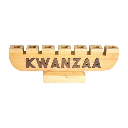 KWANZAA" (Natural Wood) Kwanzaa Kinara