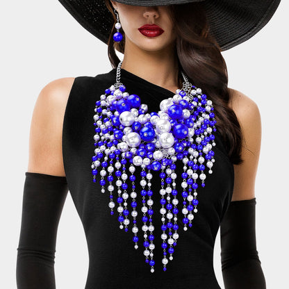Finer Woman Pearl Cluster Statement Necklace