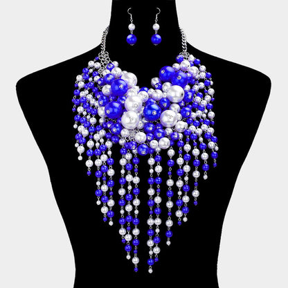 Finer Woman Pearl Cluster Statement Necklace