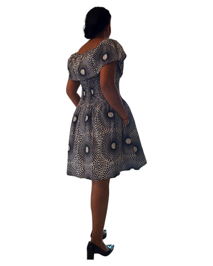 3014M- Middi Dress -White/Black