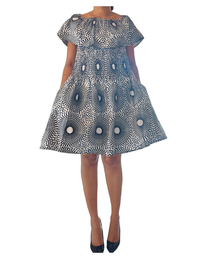 3014M- Middi Dress -White/Black