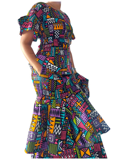 Smock Skirt & Blouse Set -