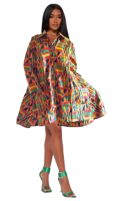 Short Dress / Blouse - Kente