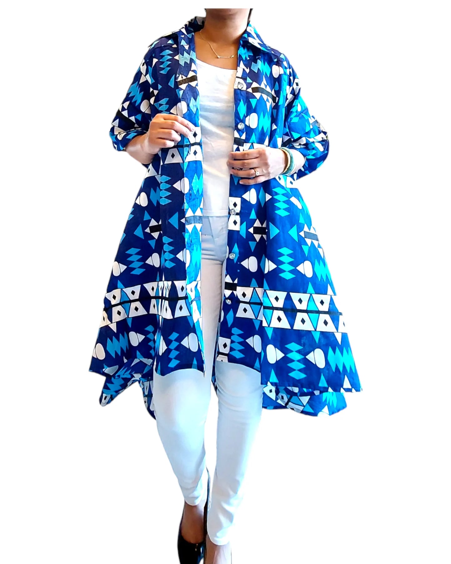 Swing Dress/ Faux Silk / Printed