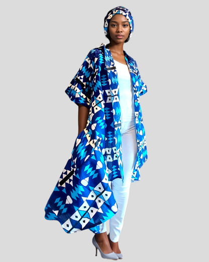 Swing Dress/ Faux Silk / Printed