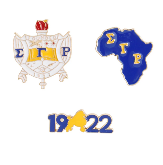 Blue Gold Sorority Pin Set