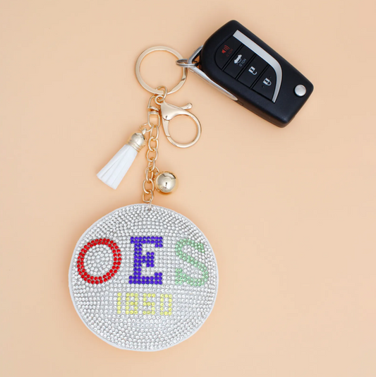 OES Sorority White Padded Sorority Keychain