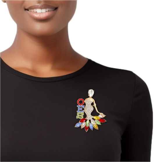 OES Sorority Elegant Dress Woman Gold Brooch
