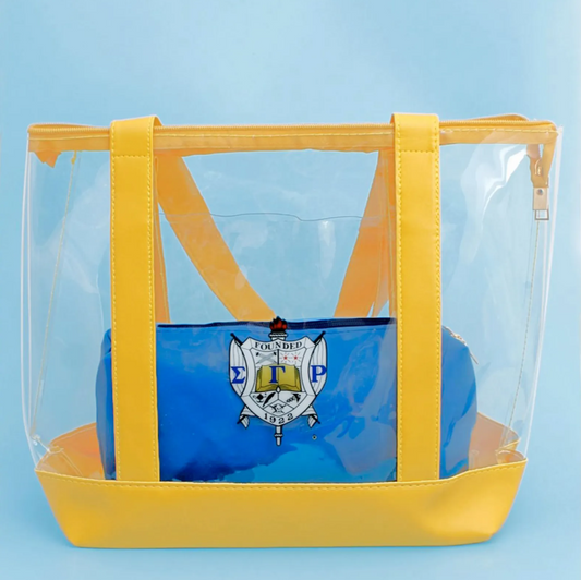 Tote Yellow Clear SGRHO Sorority Bag for Women