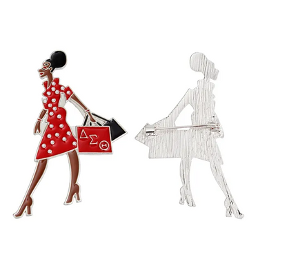 DST Sorority Glam Gal Shopping Brooch for Women