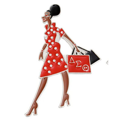 DST Sorority Glam Gal Shopping Brooch for Women