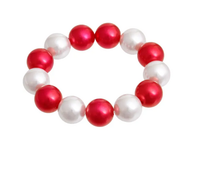 DST Red White Bubble Gum Pearl BraceletDST Red White Bubble Gum Pearl Bracelet