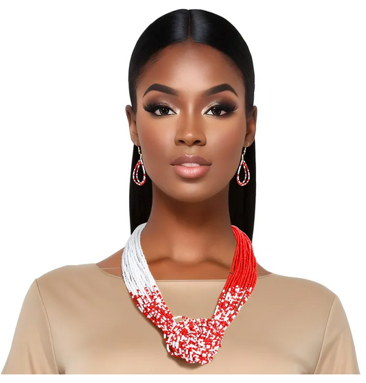 DST 20 Strand Red White Knot Set|18 + 2.5 inches
