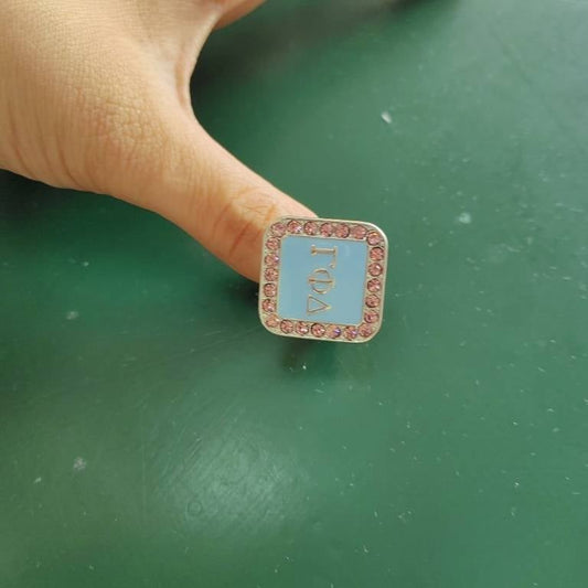 Gamma Phi Delta Ring Adjustable Copper Alloy 2x2cm Greek Letters Ring