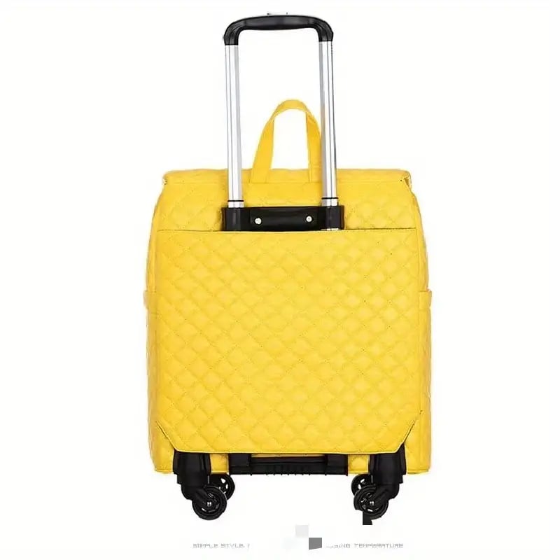 20-Inch Argyle Carry-On Spinner: Spacious, Stylish Soft Shell Trolley Bag with Zip Closure