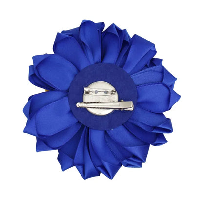 Blue Yellow Flower Pearl Brooch