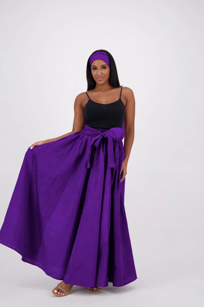 Purple SIlk/Poly Blend Long Maxi Skirt