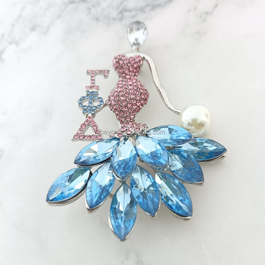 Pink and Blue Woman Sorority Pin