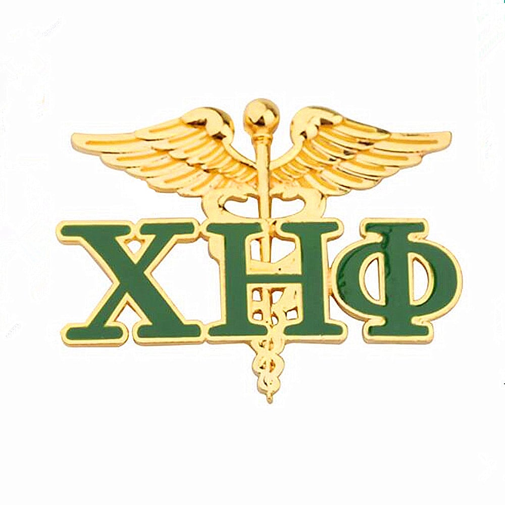 Wings Caduceus Nurse Organization Founded 1932 XHO Lapel Pin Greek Letter Chi Eta Phi Brooch