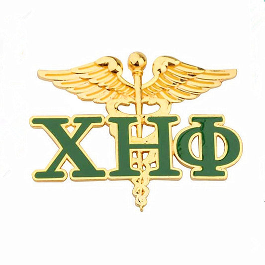Wings Caduceus Nurse Organization Founded 1932 XHO Lapel Pin Greek Letter Chi Eta Phi Brooch