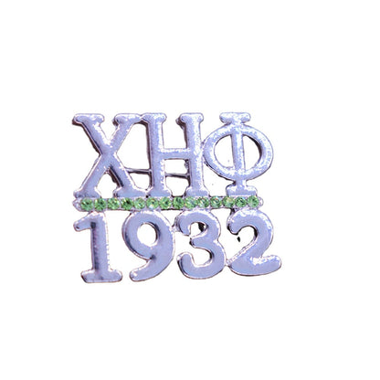 Metal Green Diamond Greek Life Member Club Nurse Rock Caduceus College School Sorority Founded 1932 Letters ETA CHI PHI Brooc