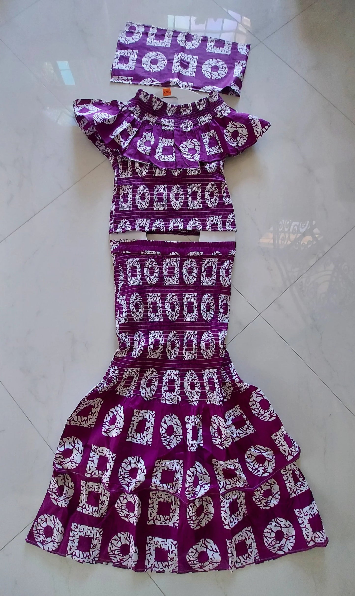 Smock Fit & Flare Skirt & Blouse Set-