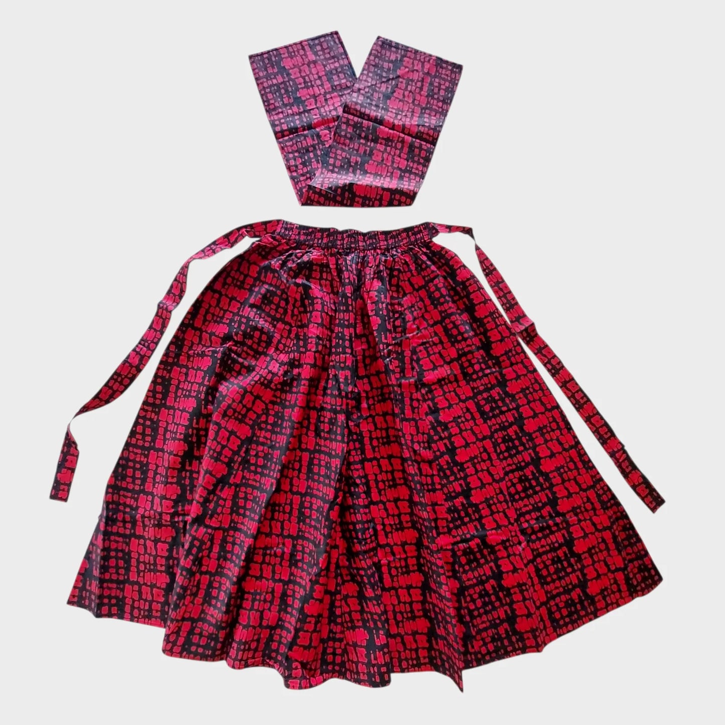 Woman Long Printed Maxi Skirt - Red