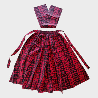 Woman Long Printed Maxi Skirt - Red