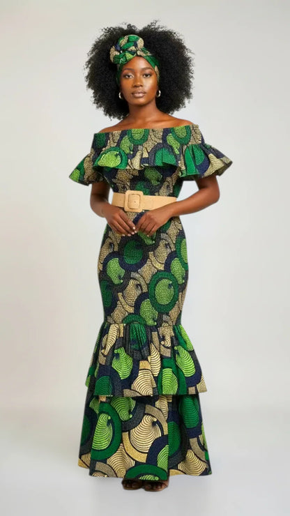 Smock Fit & Flare Skirt & Blouse Set-