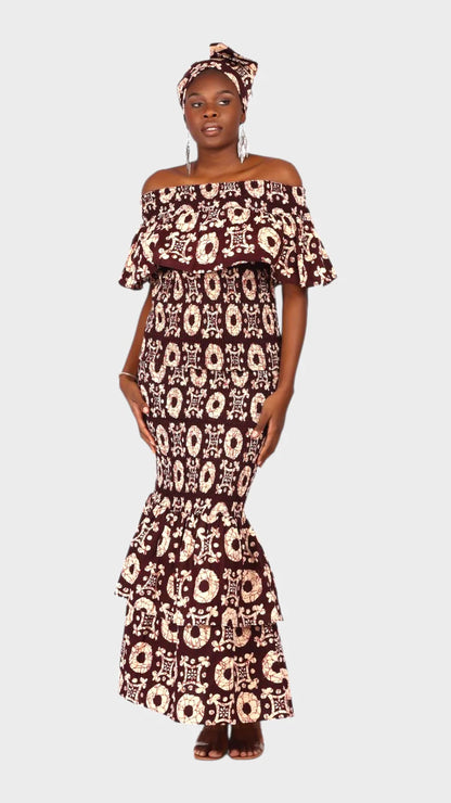 Smock Fit & Flare Skirt & Blouse Set-