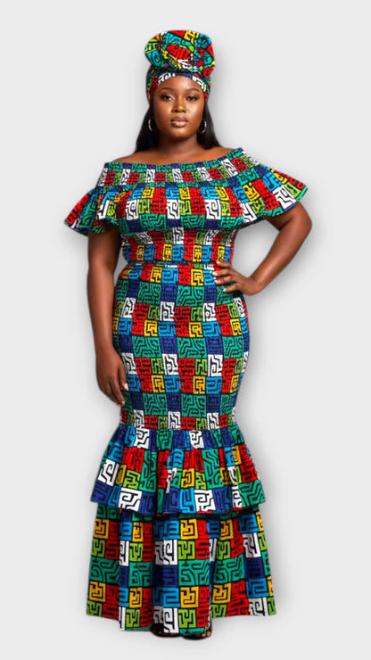 Smock Fit & Flare Skirt & Blouse Set-